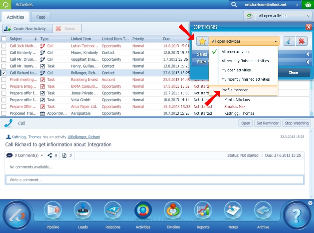 Pipeliner CRM 5 Profile Sharing