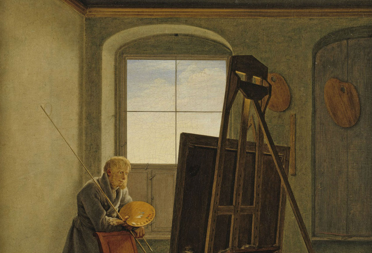 Слева от окна мольберт найдите слово. Художник у мольберта картина 19 века.