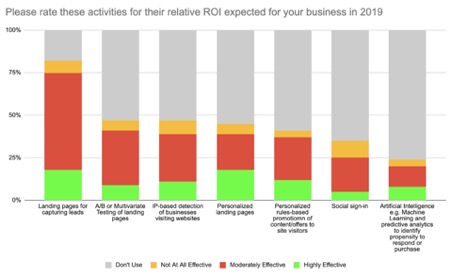 Please rate these activities for their relative ROI expected for your business