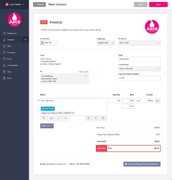 Sighted invoice app