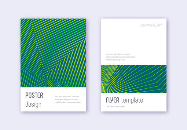 Minimalistic cover design template set. Green